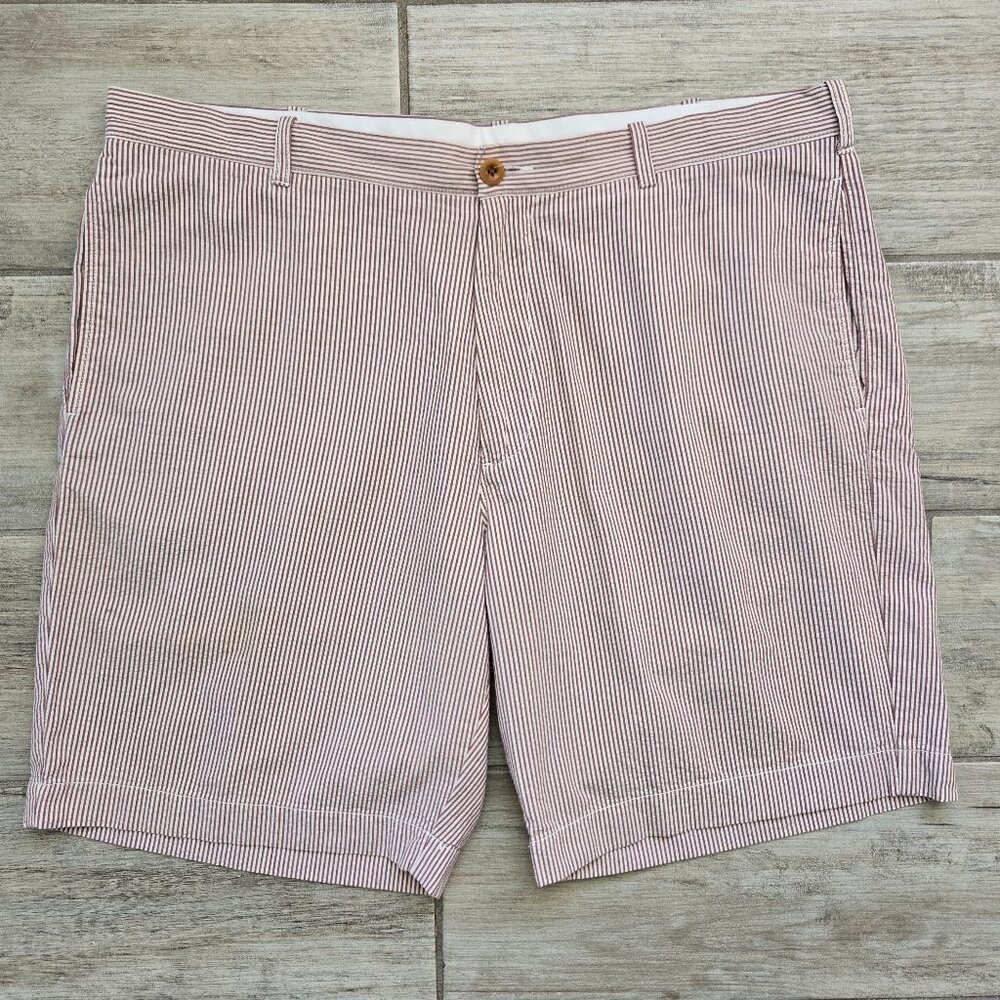 J. Crew Red Seersucker Pattern Shorts Men's Preppy Summer Yacht Regular Fit 38
